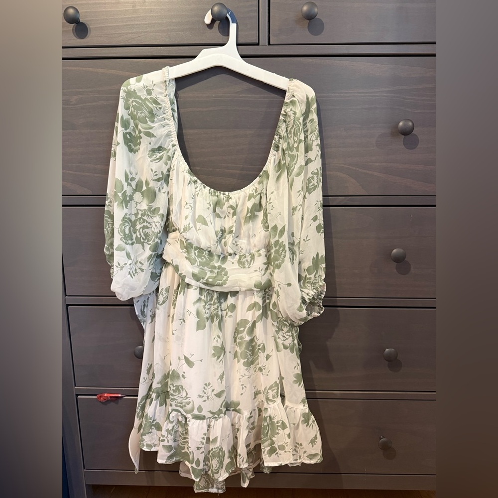 Windsor Green Floral Long Sleeve Dress